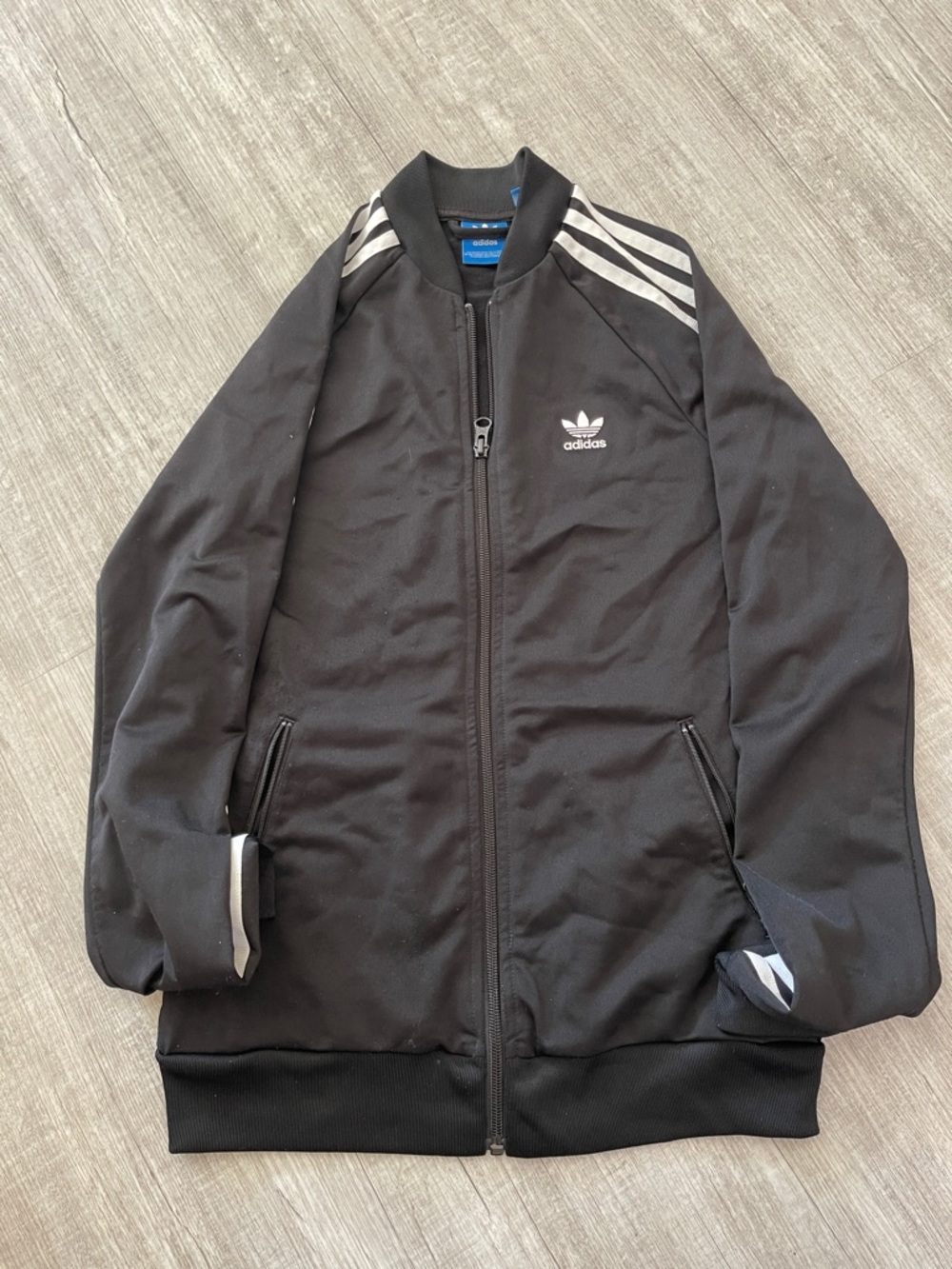adidas Black Sweater with White 3-Stripes